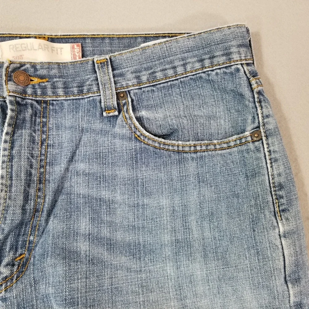 Levi's 505 jeans men's 36x34 regular‎ fit straight blue denim pants retro USA